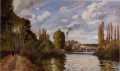 ポントワーズの川岸 1872年 カミーユ・ピサロの風景